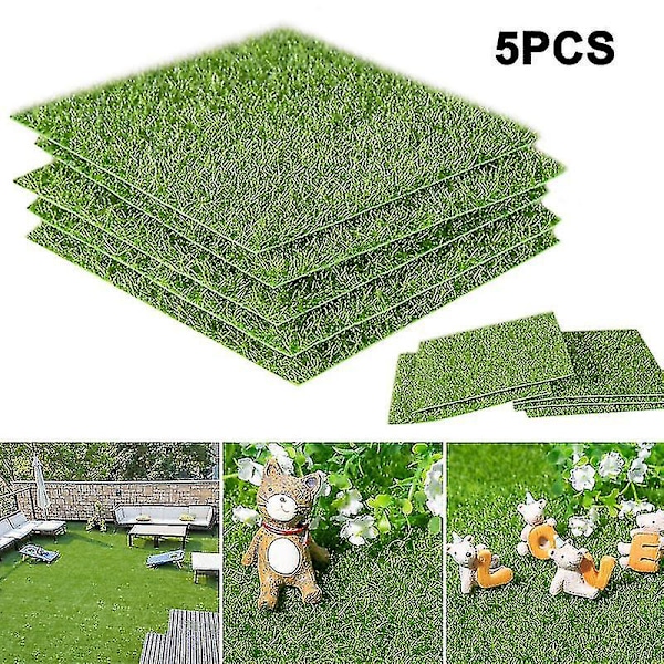 5 kpl Mikromaiseman Dekoraatio DIY Simulaatio Nurmikko Tekokasvit Turve Sammal (15*15cm)