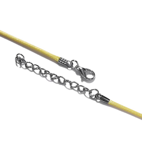 10 stk/pakke 1,5/2mm skinnsnor voks flettet snor justerbar kjede hummerlås halskjede anheng, 2,0mm, blandede farger