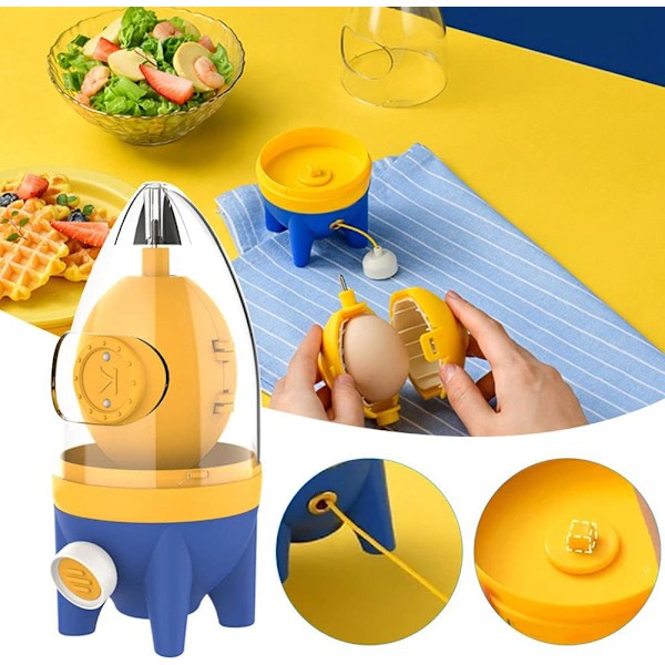 Äggrörare, äggmaskin, manuell proteinäggula mixer shaker, gyllene äggmaskin med dragrep, äggkokningsverktyg, köksapparater, gul