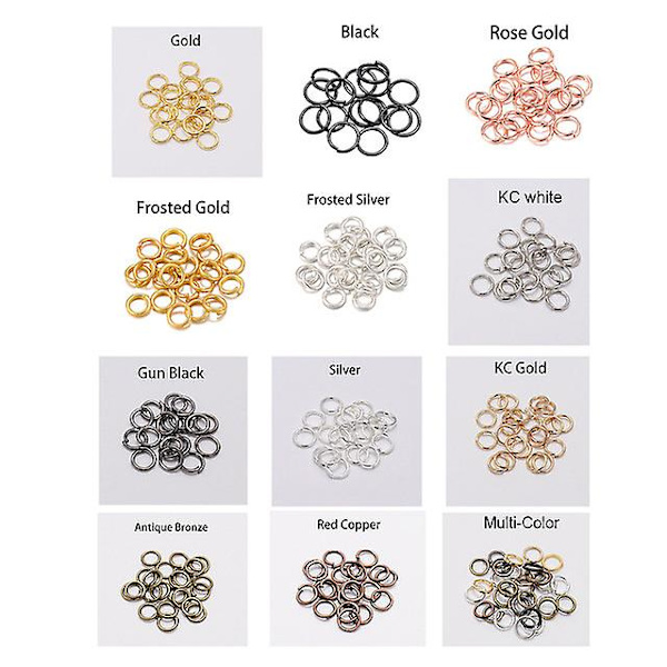 200 st/förpackning 4 5 6 8 10 mm hoppringar delade ringar kontakter för gör-det-själv-smycken, 4 mm, guld