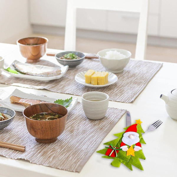 3 stycken julbestick, kreativt middagsserviss och juldekorationer