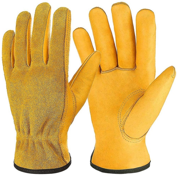 Havehandsker Koskind Arbejdshandsker, åndbare fleksible læder arbejdshandsker til mænd og kvinder, Heavy Duty rigge handsker til havearbejde, fiskeri - mig