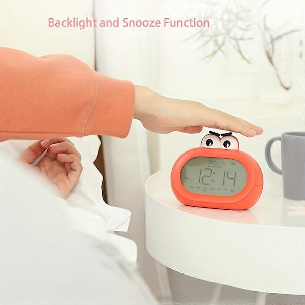 Big Mouth Väckarklocka Mini Smart Multifunktionell Snooze LED-Klocka Elektronisk Liten Väckarklocka (Gul)