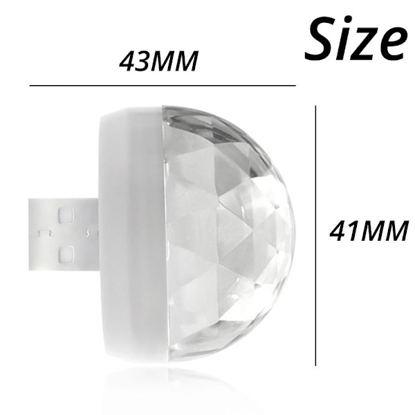 2 stk. Bil USB Atmosfærelys DJ RGB Mini Farverig Musik Audio Led Apple USB Interface Ferie