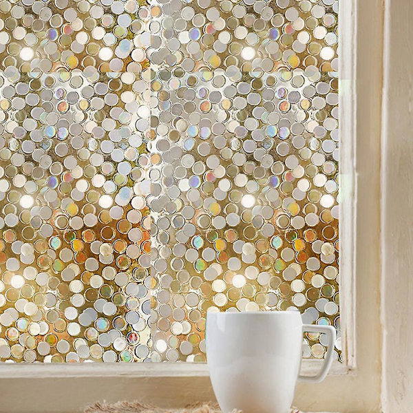 Statiska Självhäftande Glasdekaler med Glittrande Reflekterande Punkter - Dekorativ Fönsterdekor