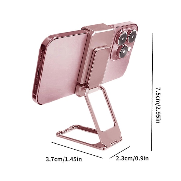 Justerbar 360 Graders Roterande Hopfällbar Telefonringhållare i Metall, 100% Helt Ny (Silver)