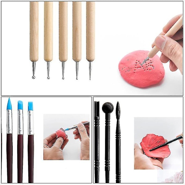 1 Sæt med 25 stk. DIY Polymer Clay Skæreværktøj Polymer Clay Værktøjer Modellerværktøjer