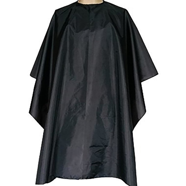 Professionel frisørsalon nylon kappe med lukning trykknapper, barber styling kappe, neutral sort hårklippings kappe - 140cm x 90cm