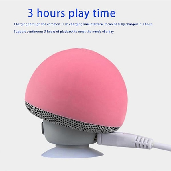 Bluetooth 5.0 Mini Högtalare, Mini Bluetooth Högtalare, Vattentät Silikon Sugkoppsfot (Ljusblå)