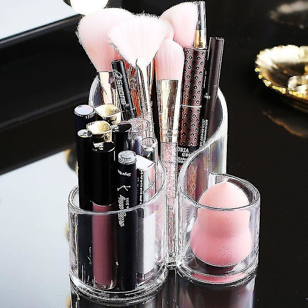Transparent Akryl Makeupbørste Opbevaringsboks Kosmetik Desktop Opbevaringsboks Dressing Table Øjenbryn Blyant Læbestift Afslutningsboks Stjernelys