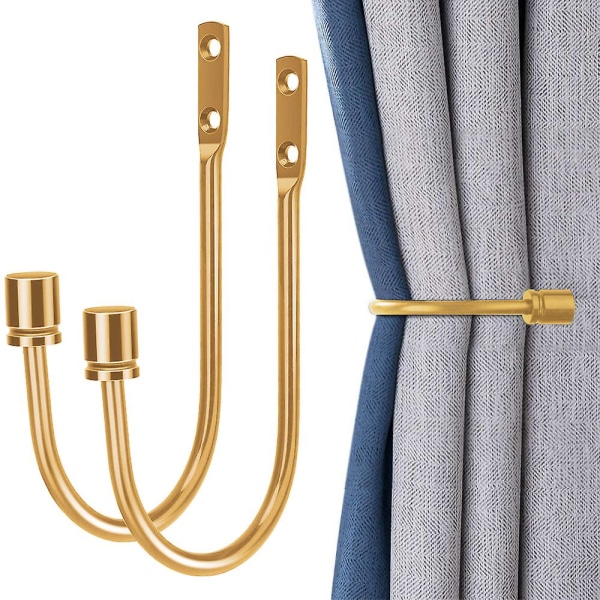 2 stk metallgardinholdere, dekorative veggmonterte draperier med skruer, tunge vindusbehandlingssperre for hjemmeinnredning