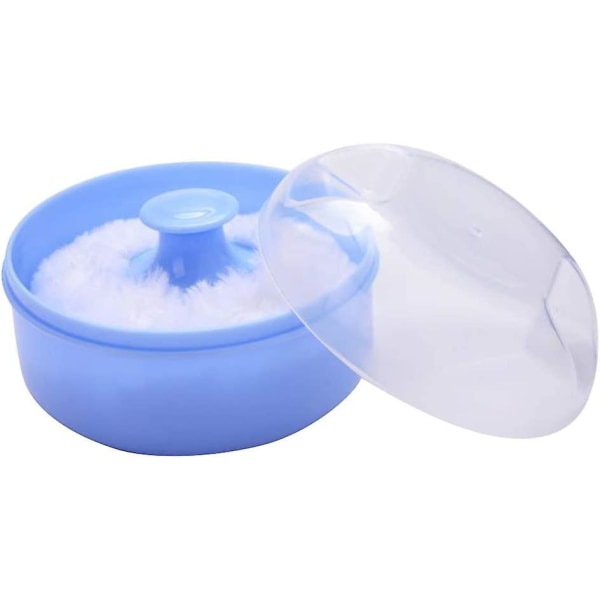 Kroppspulverlåda efter bad, tom case Powderpuffbehållarehållare för hem och resor Kosmetikbehållare (blå)