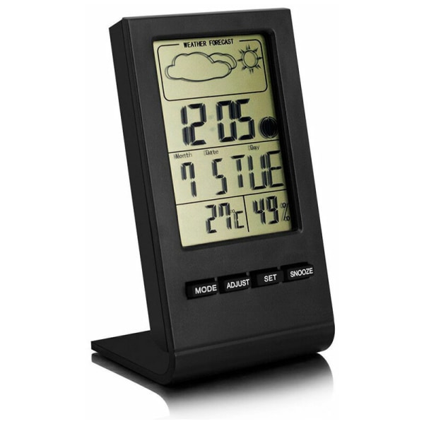 Utomhustermometer, hygrometer, barometer, digital väckarklocka (med utomhussensor, månfas)