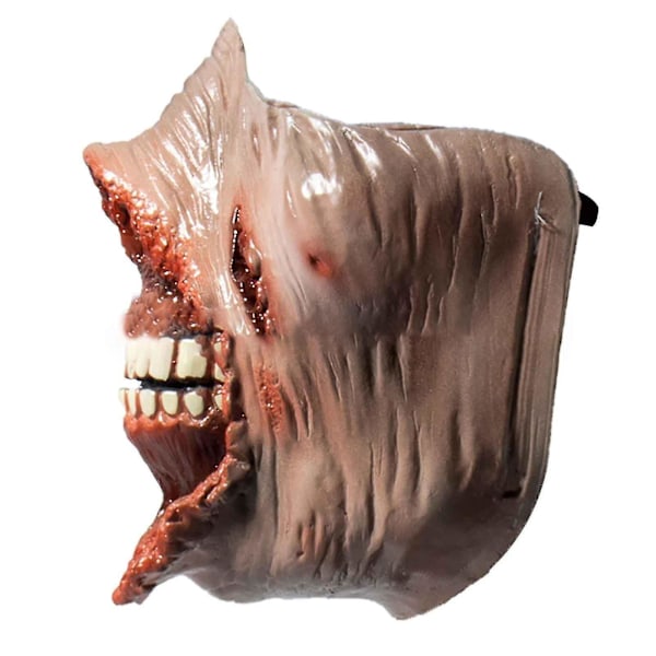 Halloween Dekorationer Halloween Öppen Mun Brännskada Horror Halv Ansikte Latex Mask Ny Produkt Mask