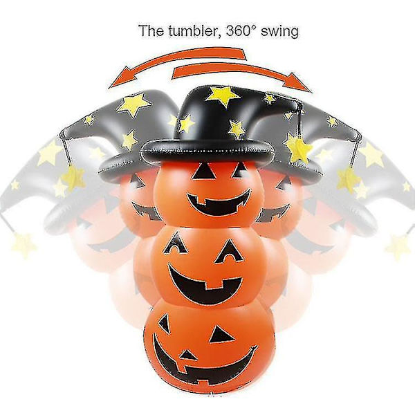 Halloween Oppblåsbar Gresskar Tumbler, Innendørs Utendørs Halloween Festutstyr
