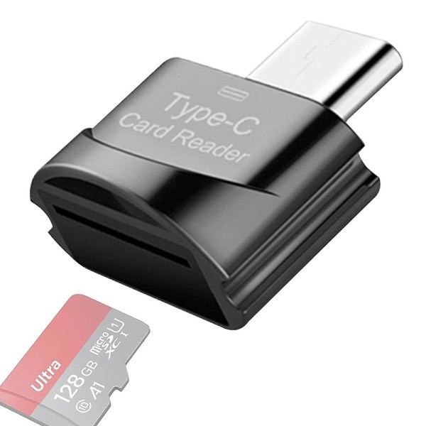 Type C Tf-kortlæser med nøglering, Otg-hukommelseslæser, Type C-kortlæseradapter Kompatibel til Macbook med Type C-grænseflade Smart Phone