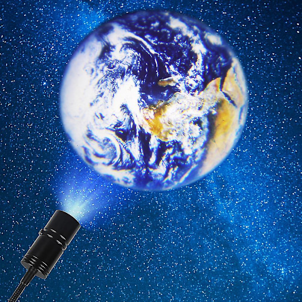 Månelampe Projektor Natlys, 360 Grader Rotérbar Månelampe USB-Drevet Belysning, Romantisk Atmosfærisk Lampe Til Selfie Baggrund Soveværelse Dekoration (Jorden)