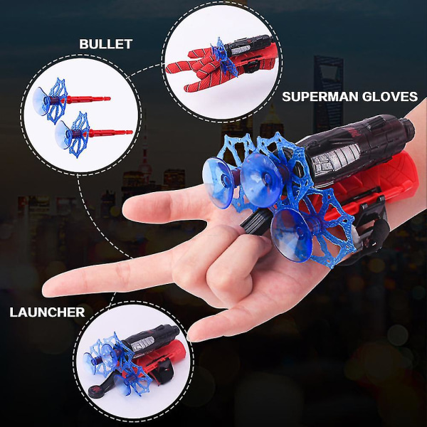 Spider-man Handske Web Shooter Sucker Dart Blaster Launcher Leksak Barn Kostym Tillbehör_y
