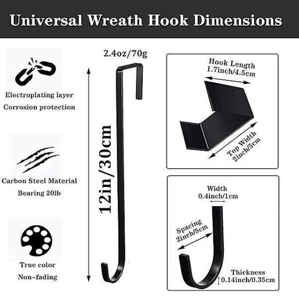 12-tommers kranshengere for inngangsdøren, stålmateriale, 20 pund bæreevne, 1 stk