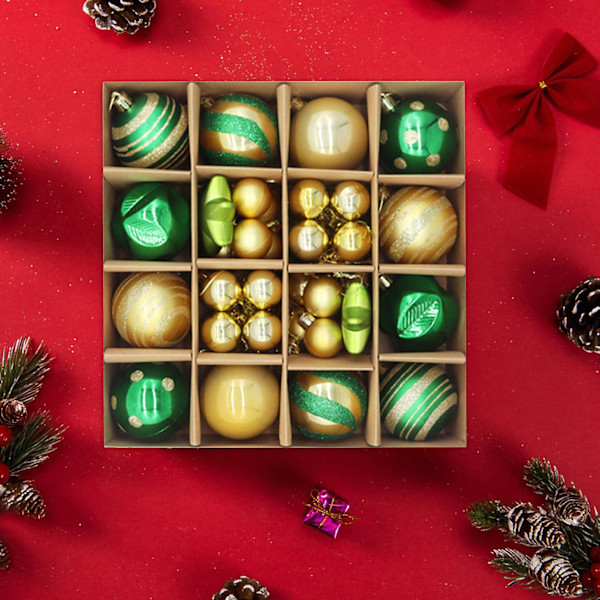 1 Set 3/6CM Julkulapp Matt Glans Glitter Julgran Hängande Boll Ornament Hänge (E)