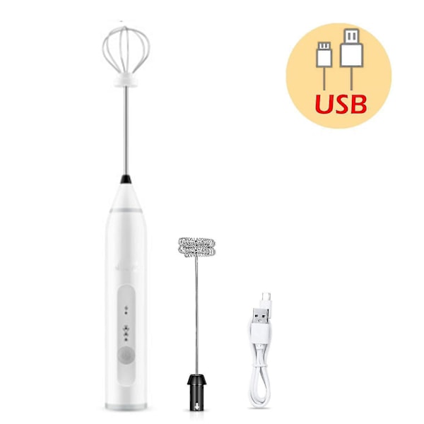 Elektrisk melkeskummer, USB-oppladbar, visp, skummer
