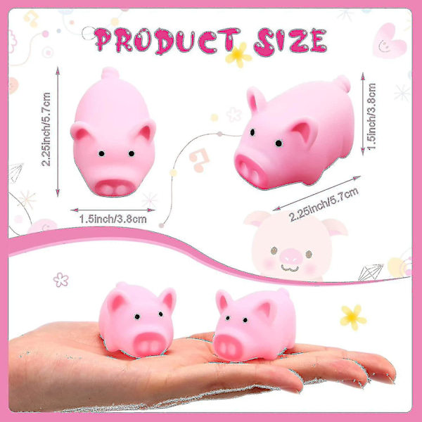 50 st. Gummipiggbadleksar i bulk Mini Pig Leksaker Rosa Piggbadkarleksaker Flytande Kvittrande Leksaker för Dusch Halloween Julfest luolv
