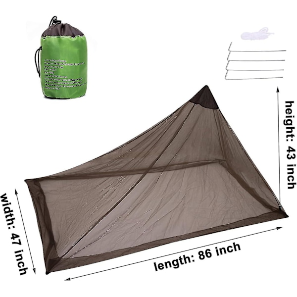 Camping Myggnett Seng Kompakt Og Ultralett For Reise Finneste Hull Mesh 2000 Netting For Camping Og Fotturer, Uten Sovematte
