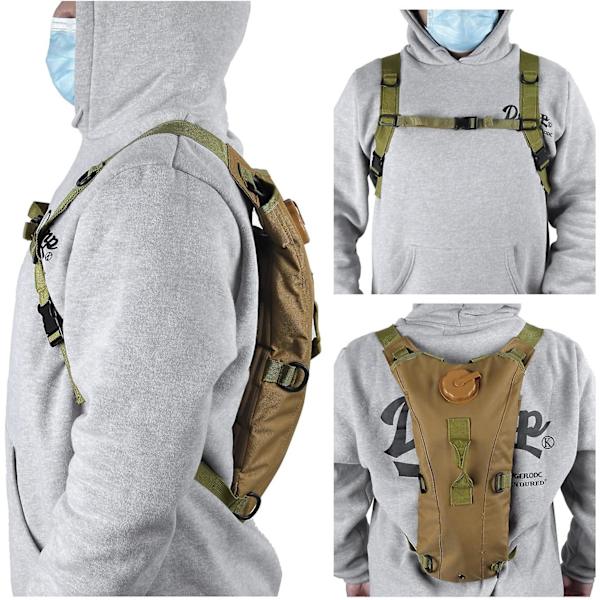Lättviktsryggsäck för vätska med 3L vattenbehållare, unisex löpning ryggsäck för mountainbike cykling vandring, khaki