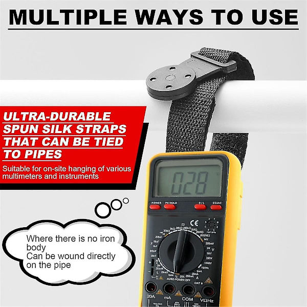 2-pack magnet hängare kit magnetisk och hängare rem för multimeter mätare hängande kit stark multim