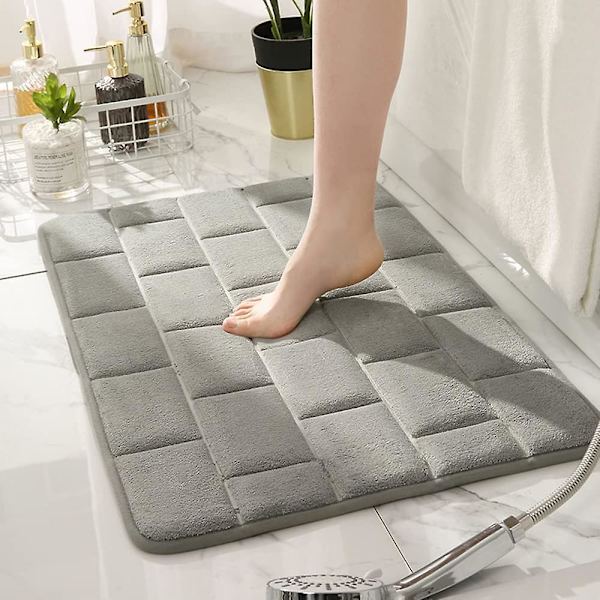 Badrumsmatta 40 x 60 cm Superabsorberande minneskum badrumsmatta Maskintvättbar badrumsmatta för kök badrum Entré