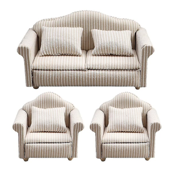 3 st Soffa Miniatyr Soffa Modell Dockhus Möbel Soffa Miniatyr Soffa Modell Miniatyr Soffa Kudde luolv