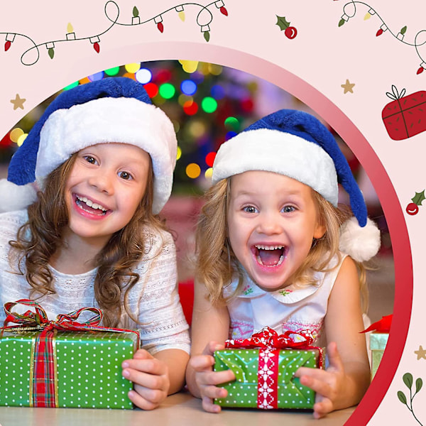 6-pack Julhatt Jultomtehatt Plysch Tomtehattar Unisex Bekväm Julhatt Vuxen Tomtehattar För Jul Festlig Semester Hem Inomhus