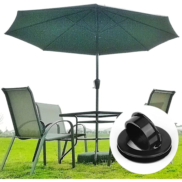 2 sæt silikone paraplyhul dæksel bord og prop paraply stativ parasol tilbehør (gennemsigtig), sort