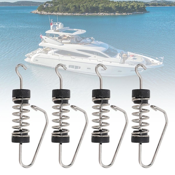 4 st fiskeflaggklämmor 316 rostfritt stål fjäderbelastad halkfri grepp marin flaggstångsklämma för fall utriggare linjer