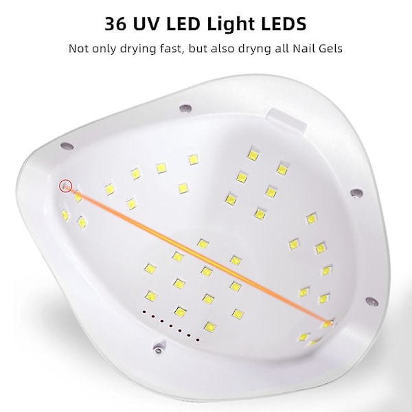 80W Kynsienkuivaaja LED-kynsilamppu UV-lamppu Kaikkien Geelikynsilakkojen Kovettamiseen Liiketunnistimella Manikyyri Pedikyyri Salonkityökalu, US-sovitin, Valkoinen