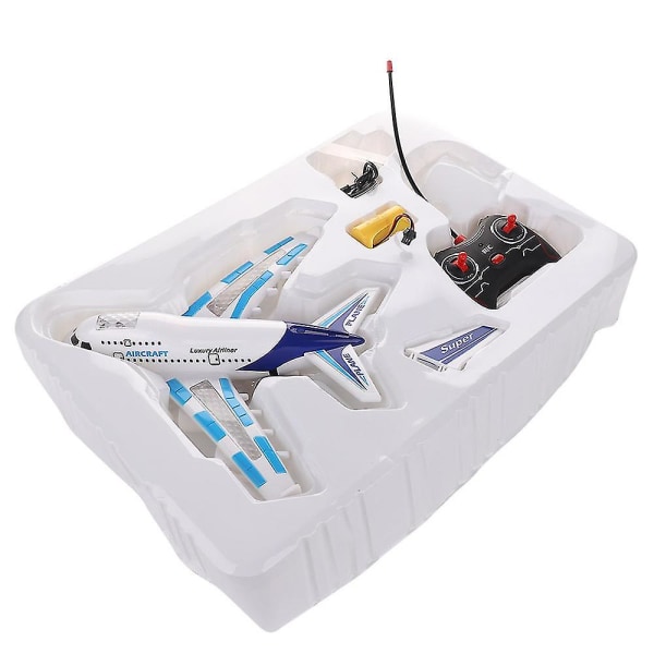 Fjärrkontrollplan Fordonsleksak Airbus Elektrisk fjärrkontroll modellplan med ljus och ljud (ej flygbar) (Vit)