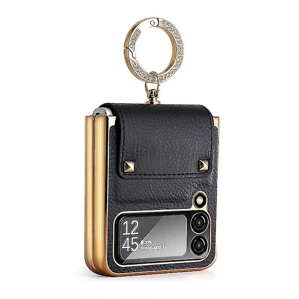 Passer for Samsung Zflip3 Samsung Mobiltelefonveske Foldbar Ringveske Niuniu (svart)