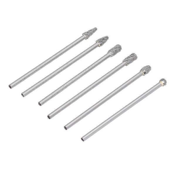 6 st 85hra Cylinderhuvudportningskit Wolframkarbidfrässet Die Grinder Bits