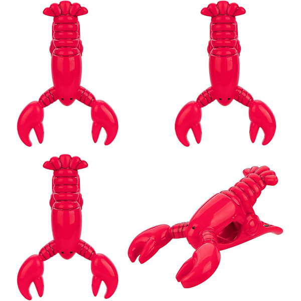 Strandhåndkleklemmer for strandstoler, Hummer strandstol klemmer for håndklær, Klesklyper i plast, Håndkleklemmer for strand
