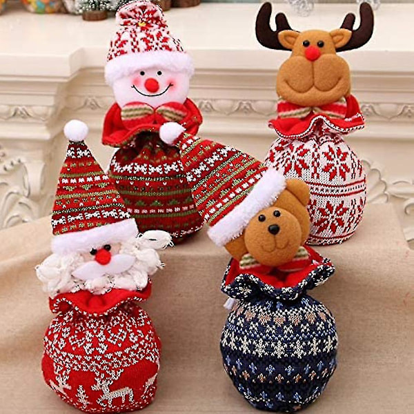 3 st julgåvor med dragsko, julklappspåsar