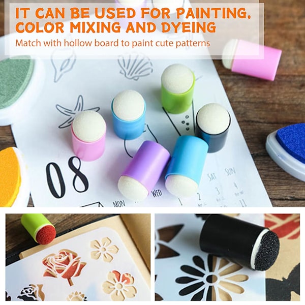 DIY Svampfingermålning Konst Finger Svamp Dabbers DIY Hantverk Bläckritningsverktyg (Linjal B)