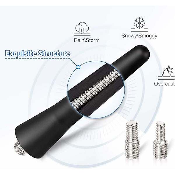 Bil FM Dab Antenne Bilradio Antenne 6,5 cm Mini Kort Bilantenne med Kraftig FM/AM/Dab Modtagefunktion