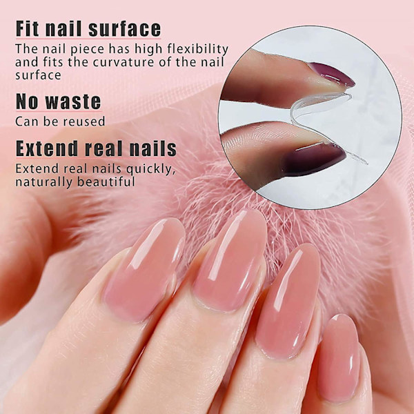 3-pack (360 st) Klar Full Cover Dubbel Nagelsystem Form Gjutning Akryl Stiletto Nageltilläggsspetsar Nagelkonst Manikyrverktyg