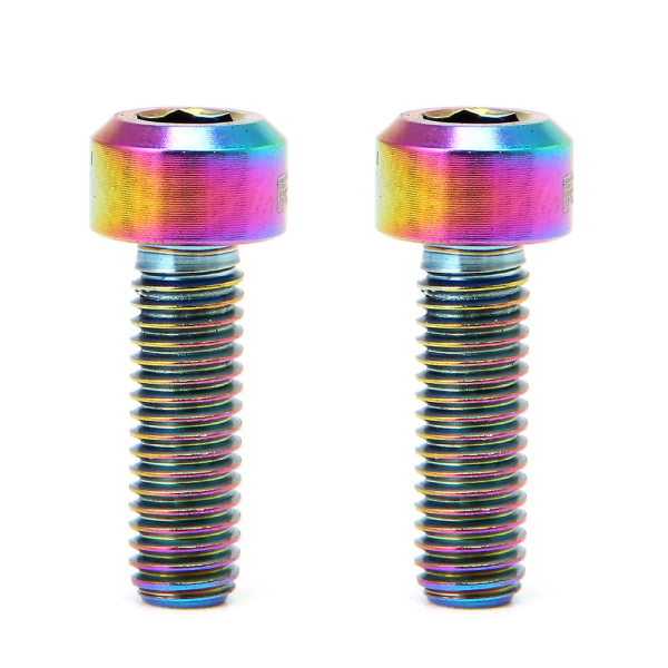 Titanium unbrakoskruer til cykel 6-pack (M5x18mm, regnbuefarver)