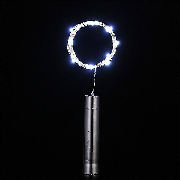 LED-vinflaskelys Batteridrevet Julepynt til Hjemmet Julepynt Navidad 2021 Natal Noel Nyttår 2022 (Hvit, 2M 20LED)