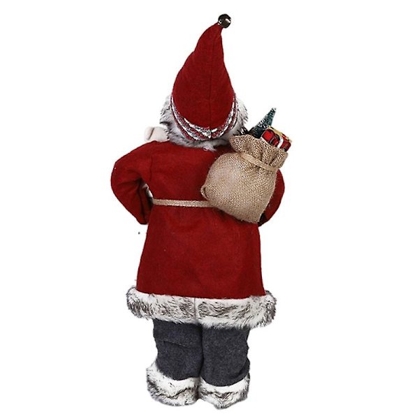Jultomte Dekorationer, Julstående Figuriner Ornament med Presentpåse för Nyår Juldekoration (45CM)