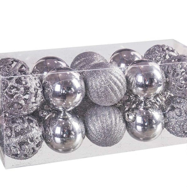 Julgranskulor Silver Plast 5 x 5 x 5 cm (20 stycken)