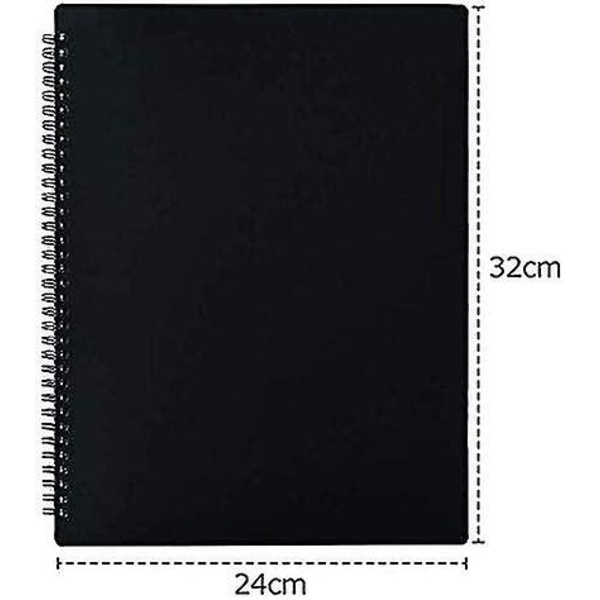 A4 60-siders musikkfilmappe, modifiser pianonoteark, musikknøkkelark, oppbevaringsmappe for dokumenter, tom plastmappe for konserter og kor
