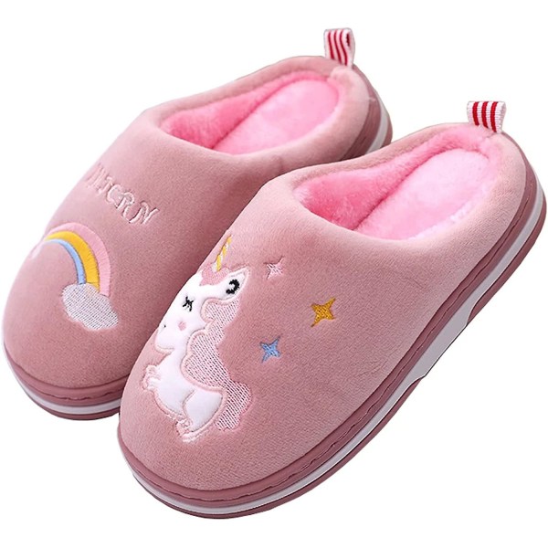 Lasten tossut Tossut Talven lämpimät kengät kotiin Girl Boy Unicorn Rabbitissa (koko: 30-31 19cm)