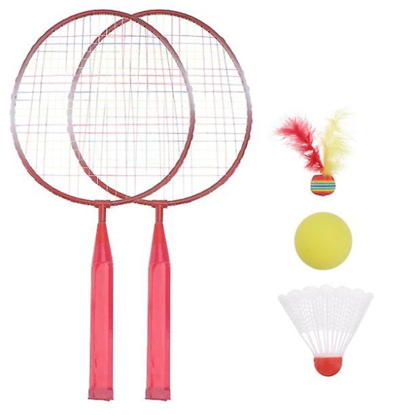 Badminton Tennisracketar Bollar Set Barn Barn Utomhussport Förälder-barn Sport Pedagogiska sportspel Leksaker för barn Pojkar Flickor, Röd